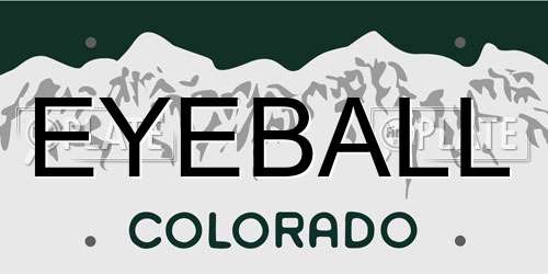 EYEBALL Colorado License Plate