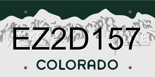 EZ2D157 Colorado License Plate