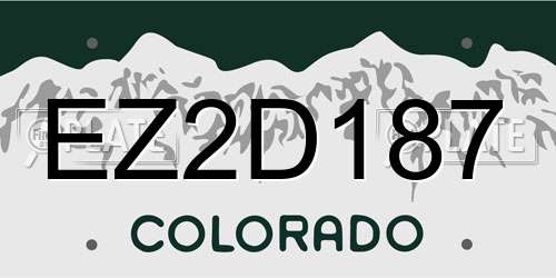 EZ2D187 Colorado License Plate