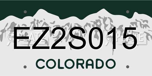 EZ2S015 Colorado License Plate