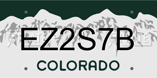 EZ2S7B Colorado License Plate
