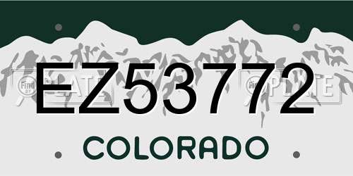 EZ53772 Colorado License Plate