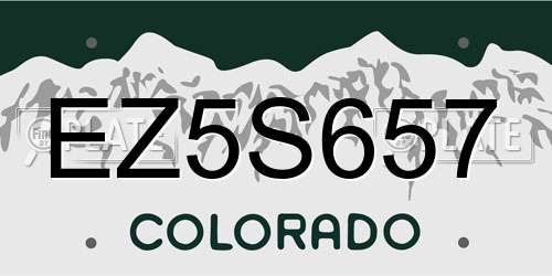 EZ5S657 Colorado License Plate