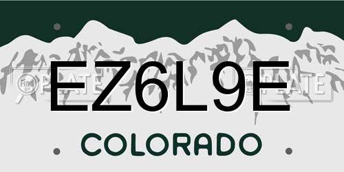 EZ6L9E Colorado License Plate
