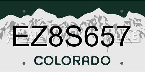 EZ8S657 Colorado License Plate