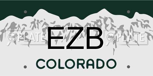 EZB Colorado License Plate