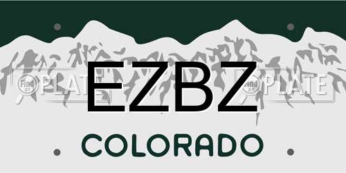 EZBZ Colorado License Plate