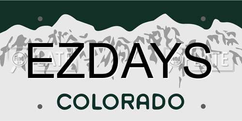 EZDAYS Colorado License Plate