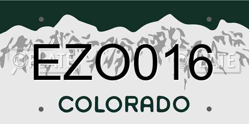 EZO016 Colorado License Plate