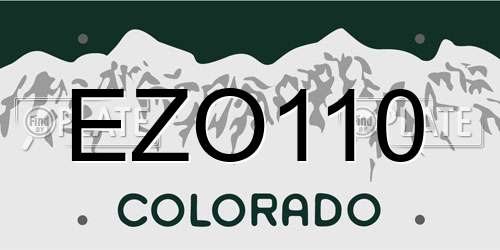 EZO110 Colorado License Plate