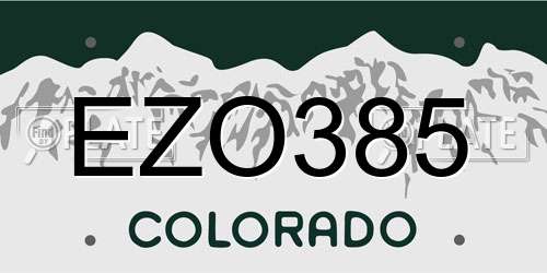 EZO385 Colorado License Plate