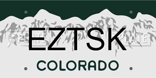 EZTSK Colorado License Plate