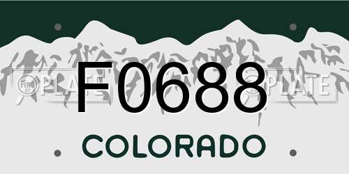 F0688 Colorado License Plate