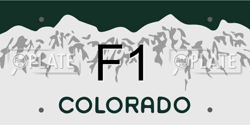 F1 Colorado License Plate