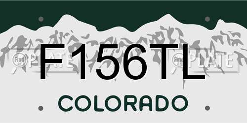 F156TL Colorado License Plate