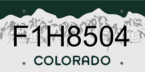 F1H8504 Colorado License Plate