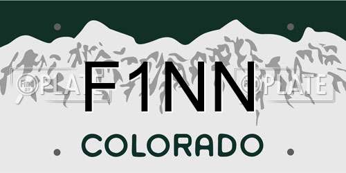 F1NN Colorado License Plate