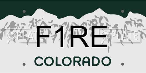 F1RE Colorado License Plate