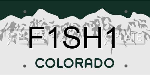 F1SH1 Colorado License Plate