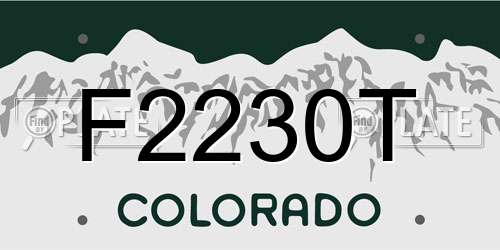F2230T Colorado License Plate
