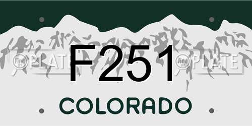 F251 Colorado License Plate