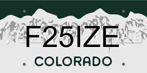 F25IZE Colorado License Plate