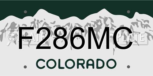 F286MC Colorado License Plate