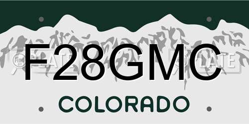 F28GMC Colorado License Plate