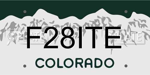 F28ITE Colorado License Plate