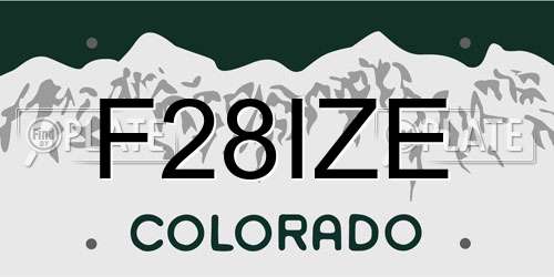 F28IZE Colorado License Plate