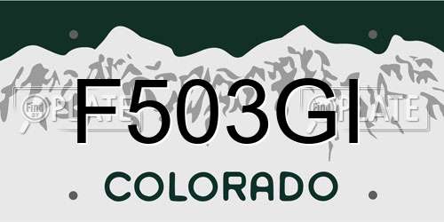 F503GI Colorado License Plate