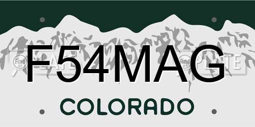 F54MAG Colorado License Plate