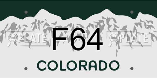 F64 Colorado License Plate