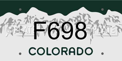 F698 Colorado License Plate