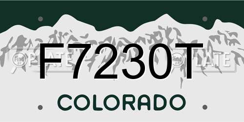 F7230T Colorado License Plate
