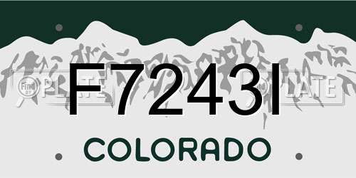 F7243I Colorado License Plate