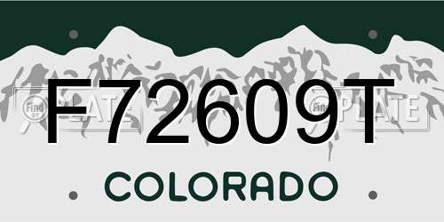 F72609T Colorado License Plate