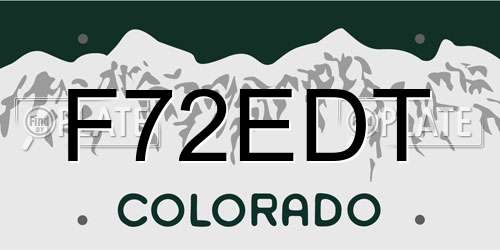 F72EDT Colorado License Plate
