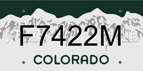 F7422M Colorado License Plate