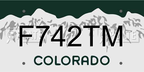 F742TM Colorado License Plate