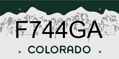 F744GA Colorado License Plate