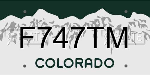 F747TM Colorado License Plate