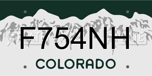 F754NH Colorado License Plate