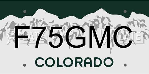 F75GMC Colorado License Plate