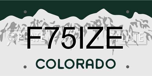 F75IZE Colorado License Plate