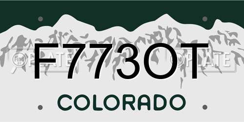F773OT Colorado License Plate