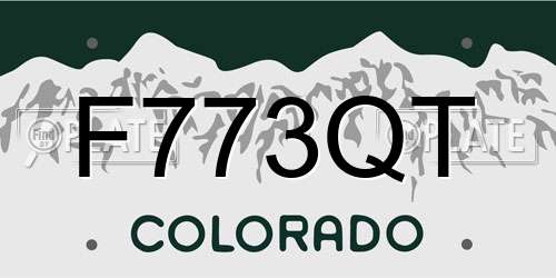 F773QT Colorado License Plate