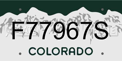 F77967S Colorado License Plate
