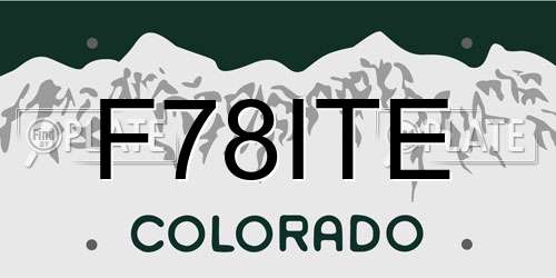F78ITE Colorado License Plate