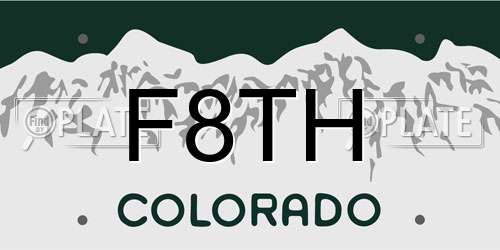 F8TH Colorado License Plate